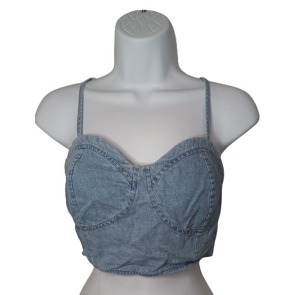 Forever 21  Denim Cropped‎ Cami Bralett Size Small